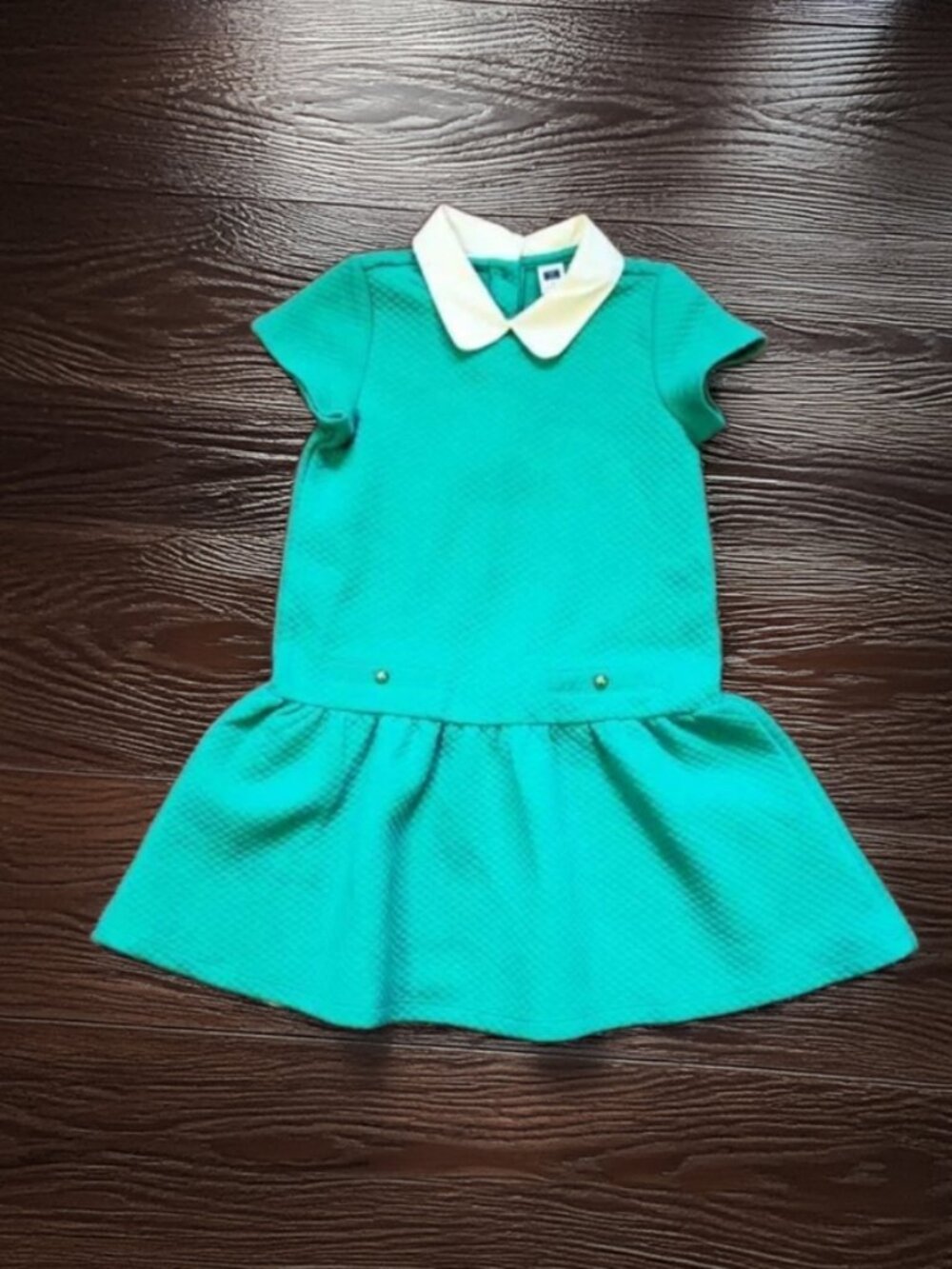 NWOT Janie and Jack Green Quilted Drop Waist Dress Size 5